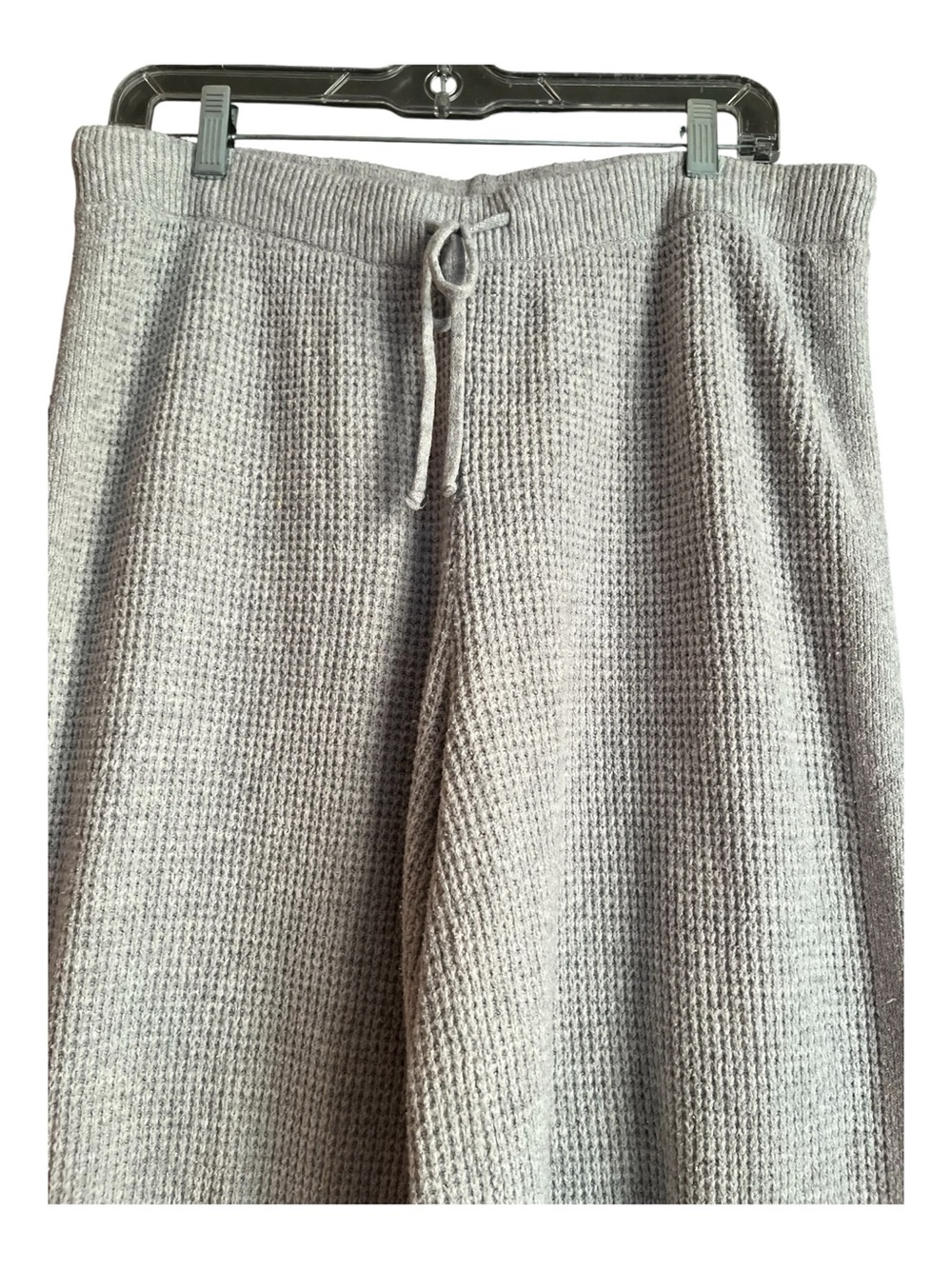 Aerie Cozy Up Waffle Knit Skater Pants Oversized Loungewear Heather Gray Large - Picture 5 of 13
